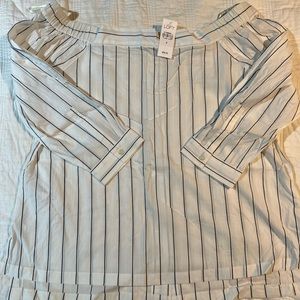 New with tags off the shoulder, striped loft blouse
